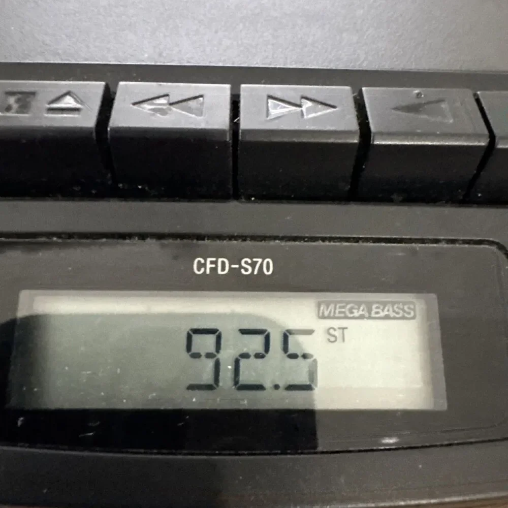 Sony CFD-S70 CD/Cassette Boombox with Radio Black Mega Bass Battery-Powered